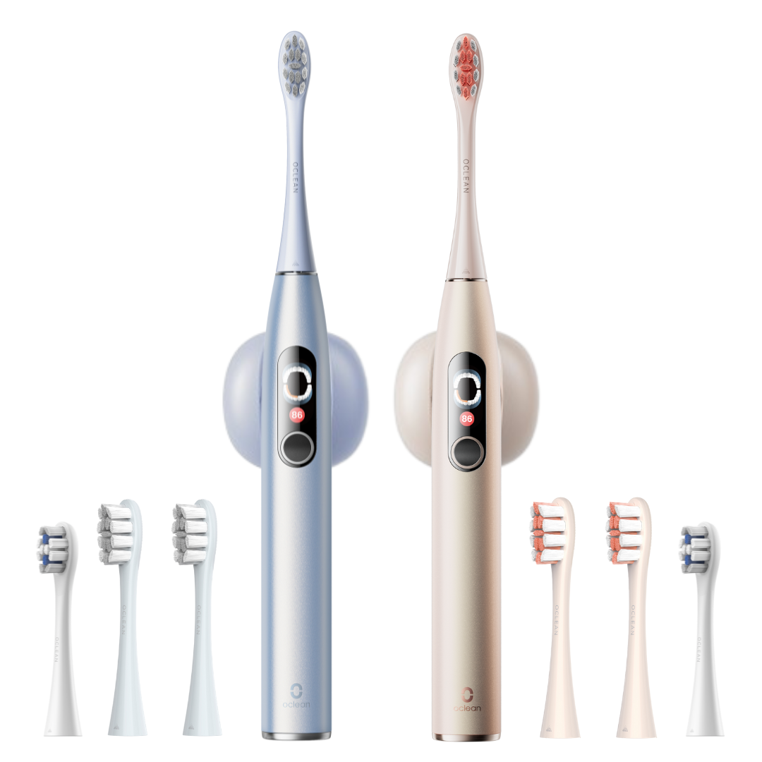 Zestaw 2 szczoteczki Oclean X Pro Digital + 8 końcówek