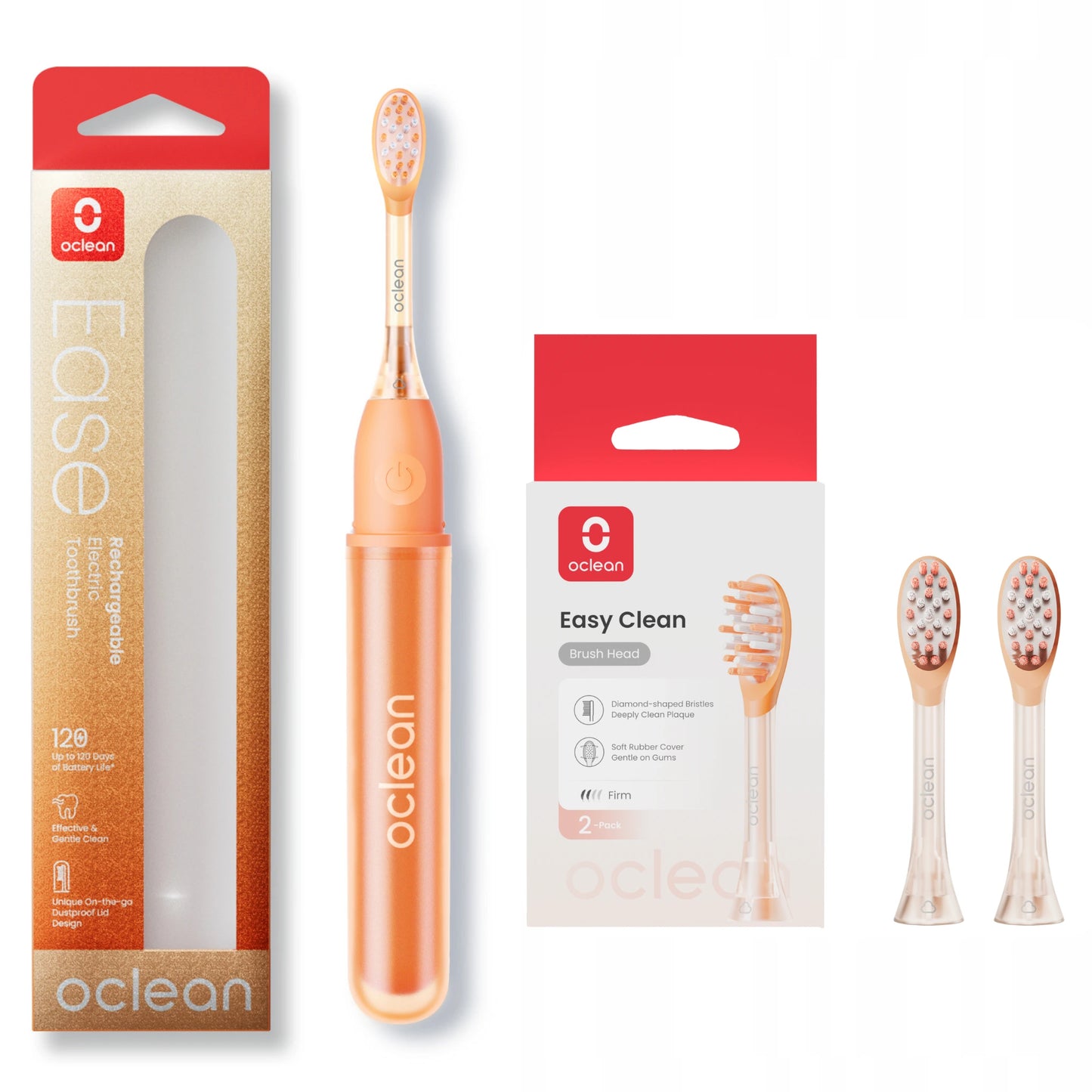Zestaw szczoteczka Oclean Ease + 2 końcówki Easy Clean