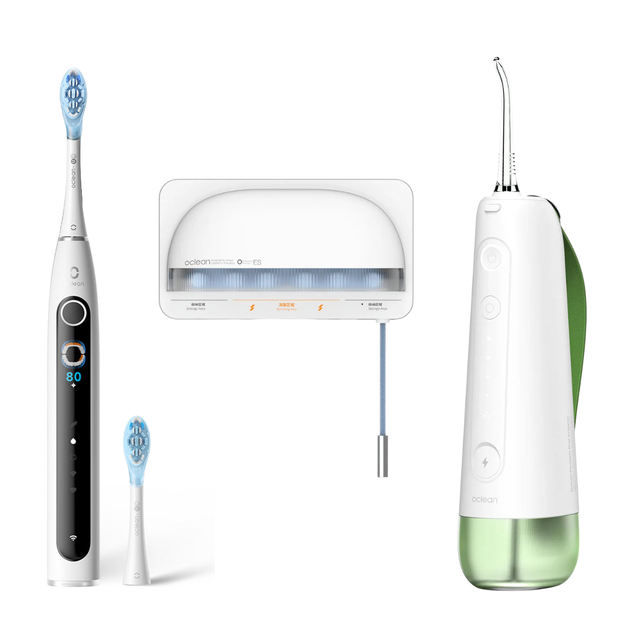 Zestaw Oclean X Pro 20 + irygator W10 + uchwyt dezynfekujący S1