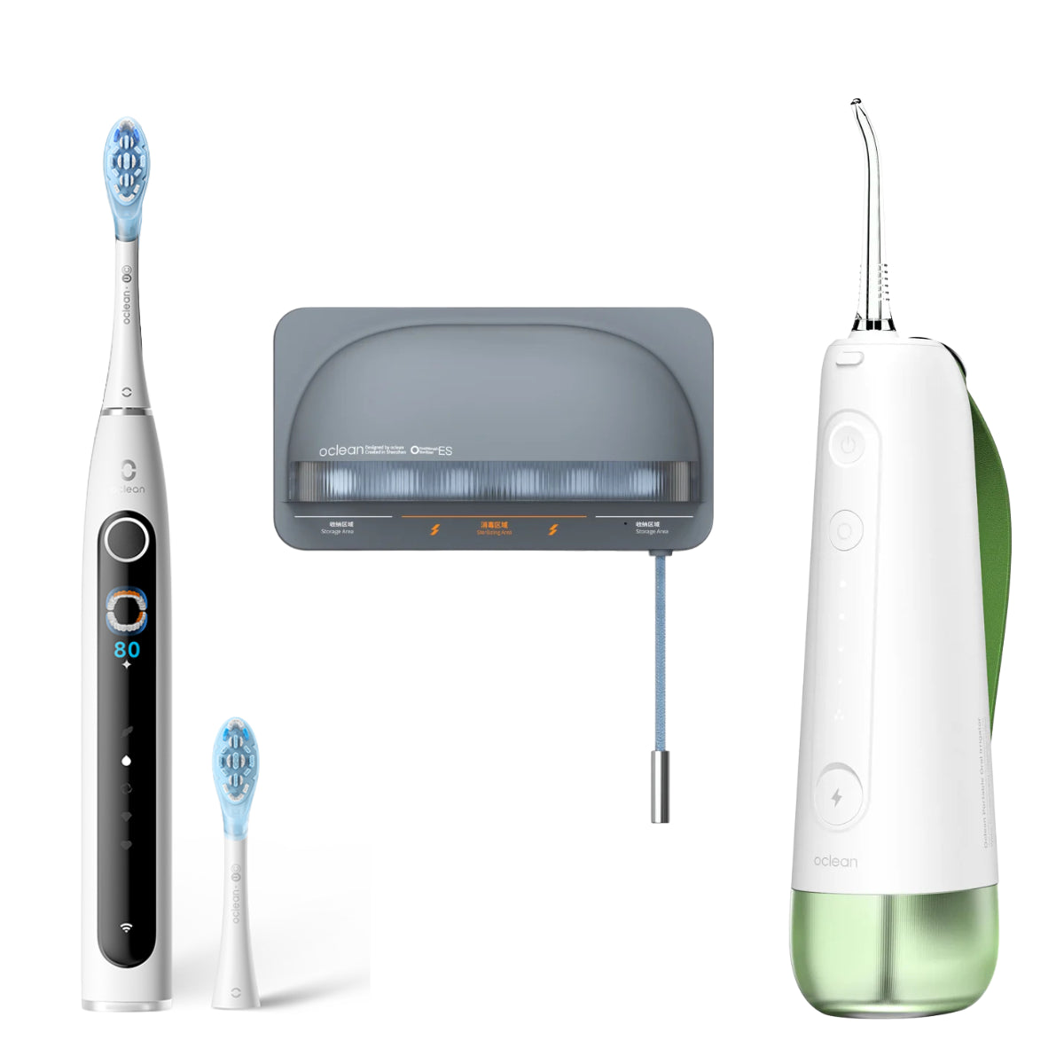 Zestaw Oclean X Pro 20 + irygator W10 + uchwyt dezynfekujący S1