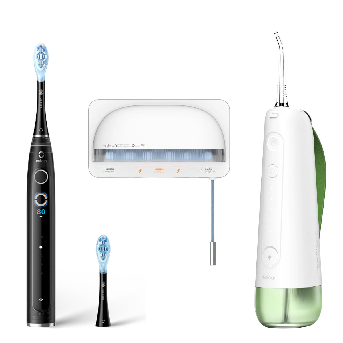 Zestaw Oclean X Pro 20 + irygator W10 + uchwyt dezynfekujący S1