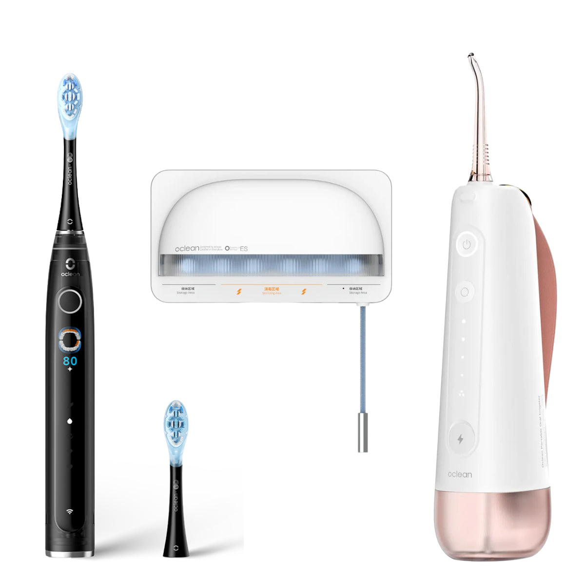 Zestaw Oclean X Pro 20 + irygator W10 + uchwyt dezynfekujący S1