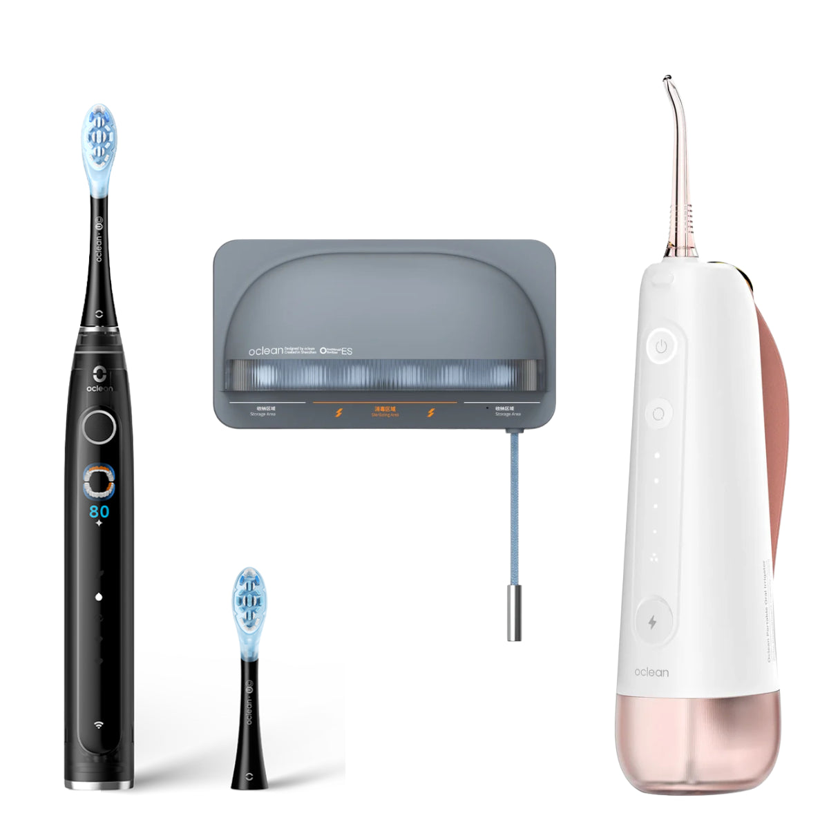 Zestaw Oclean X Pro 20 + irygator W10 + uchwyt dezynfekujący S1