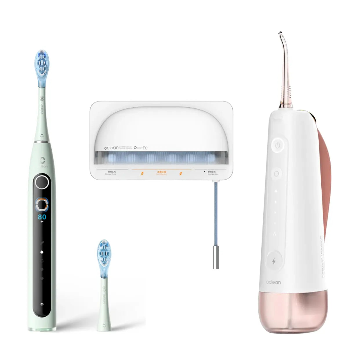 Zestaw Oclean X Pro 20 + irygator W10 + uchwyt dezynfekujący S1