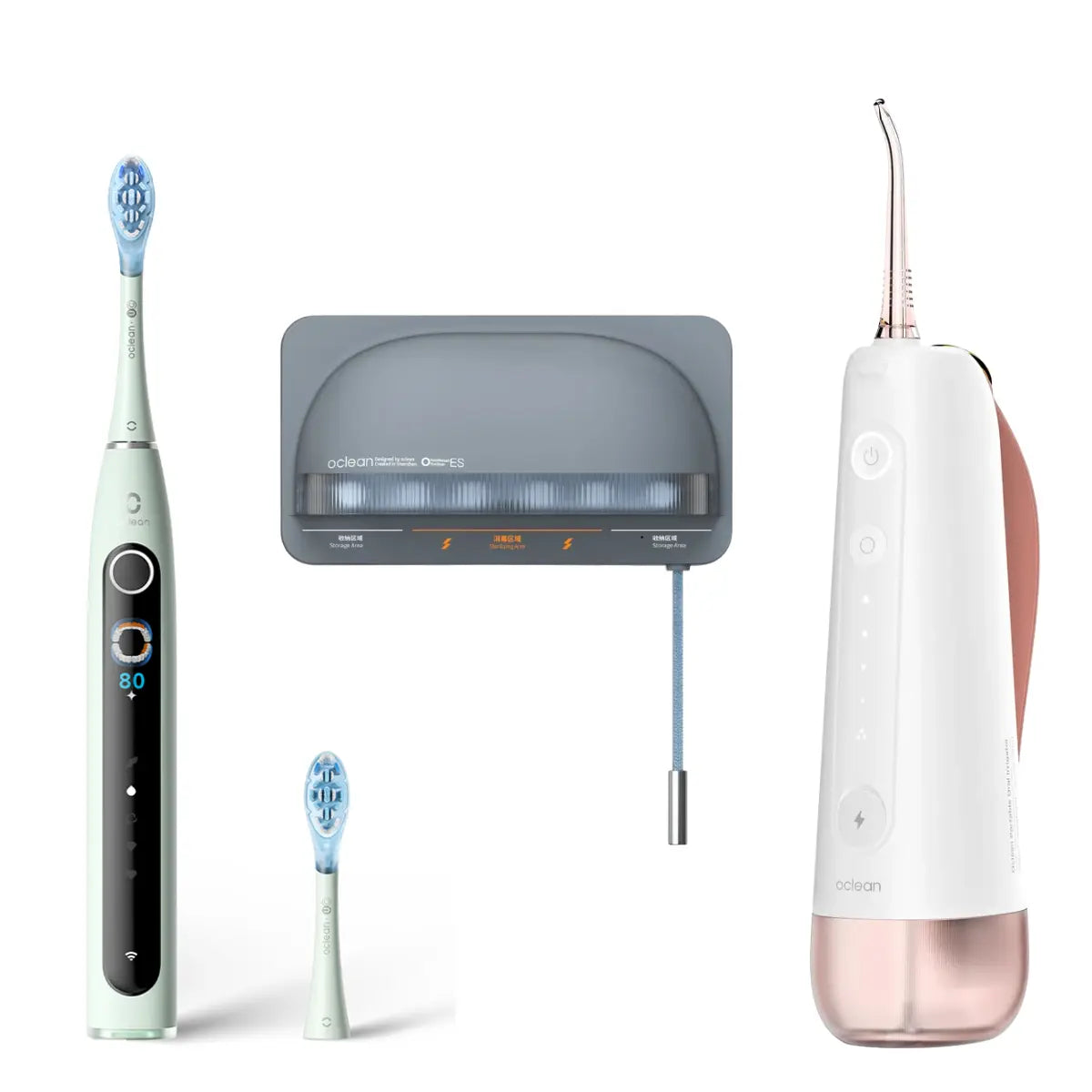 Zestaw Oclean X Pro 20 + irygator W10 + uchwyt dezynfekujący S1