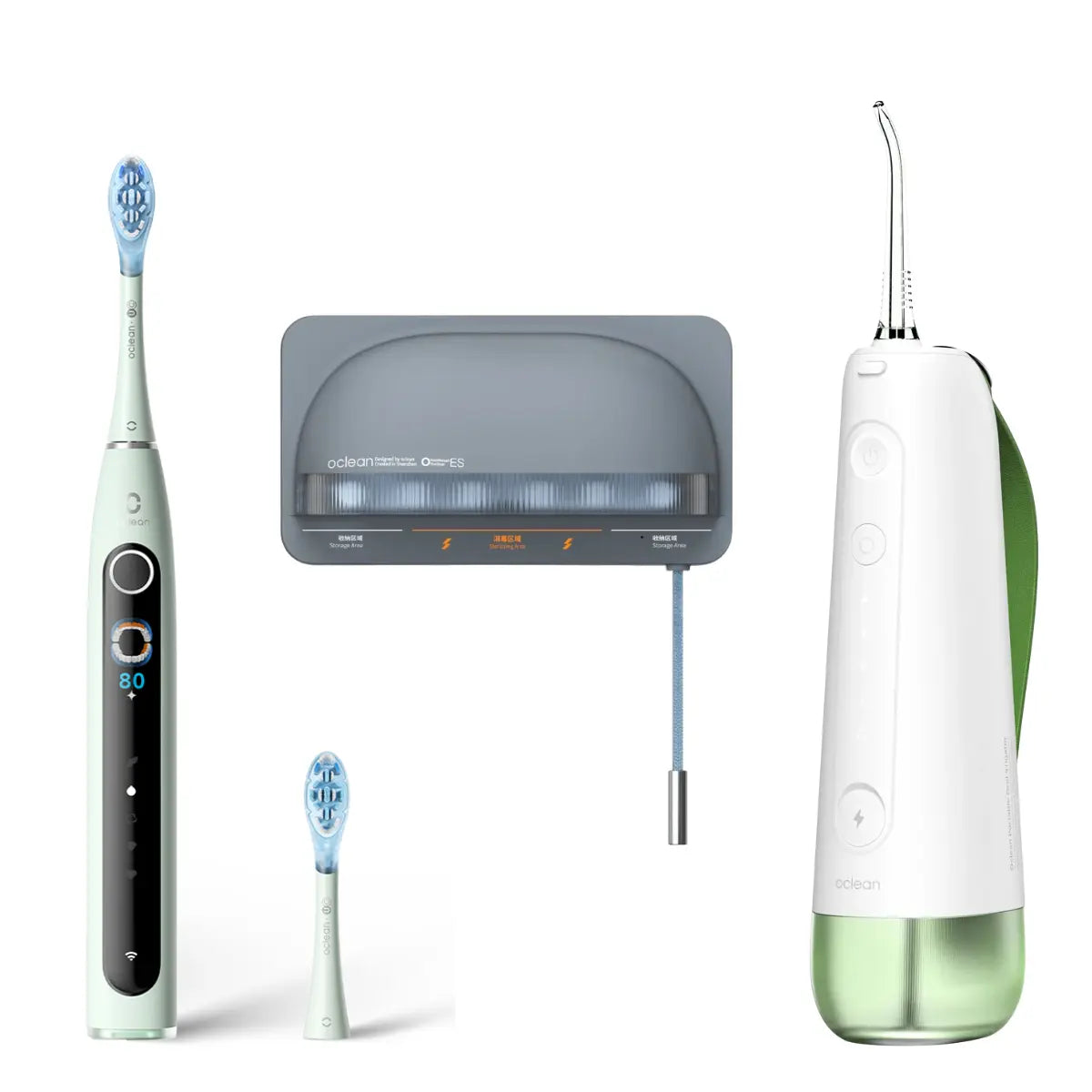 Zestaw Oclean X Pro 20 + irygator W10 + uchwyt dezynfekujący S1