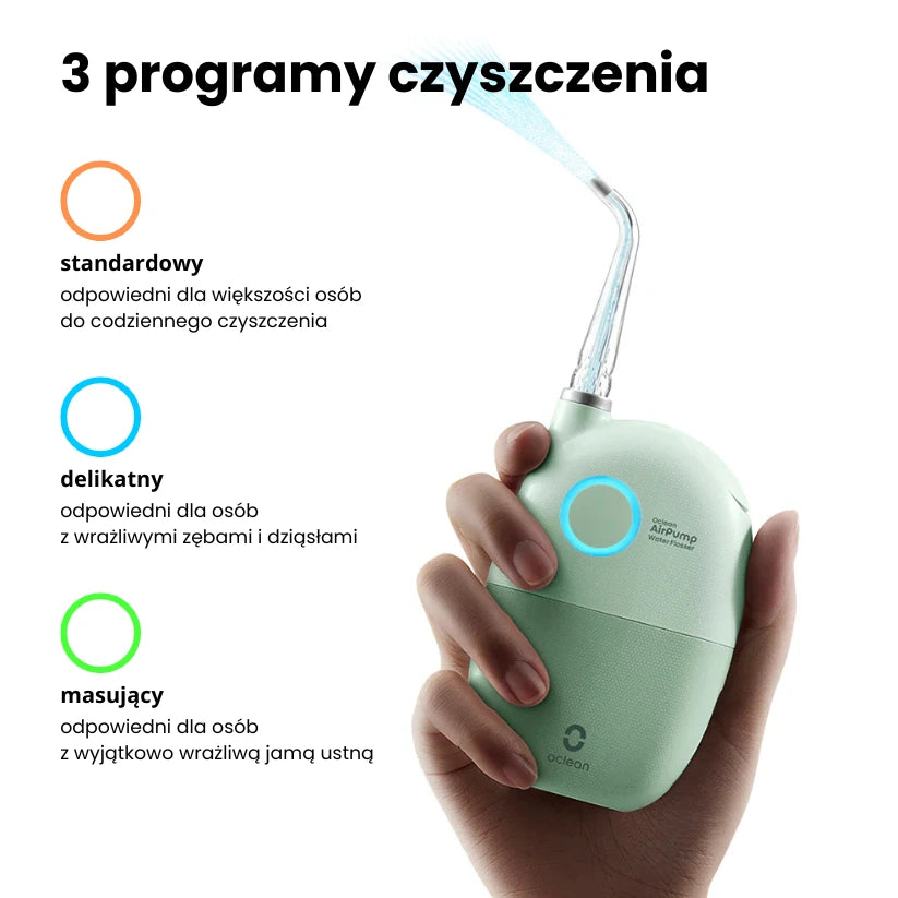 Irygator dentystyczny Oclean AirPump A10 z 2 dyszami